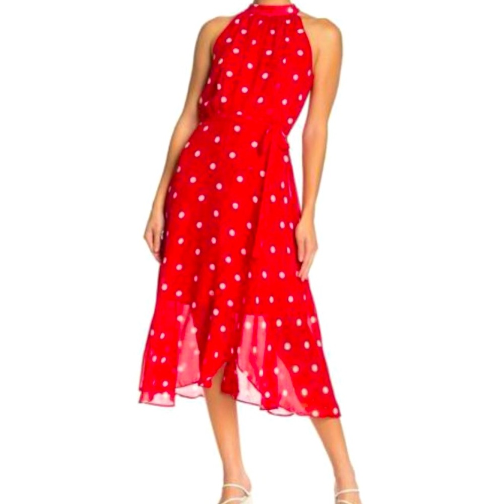 Sandra Darren Red/White Polka Dot Dress
